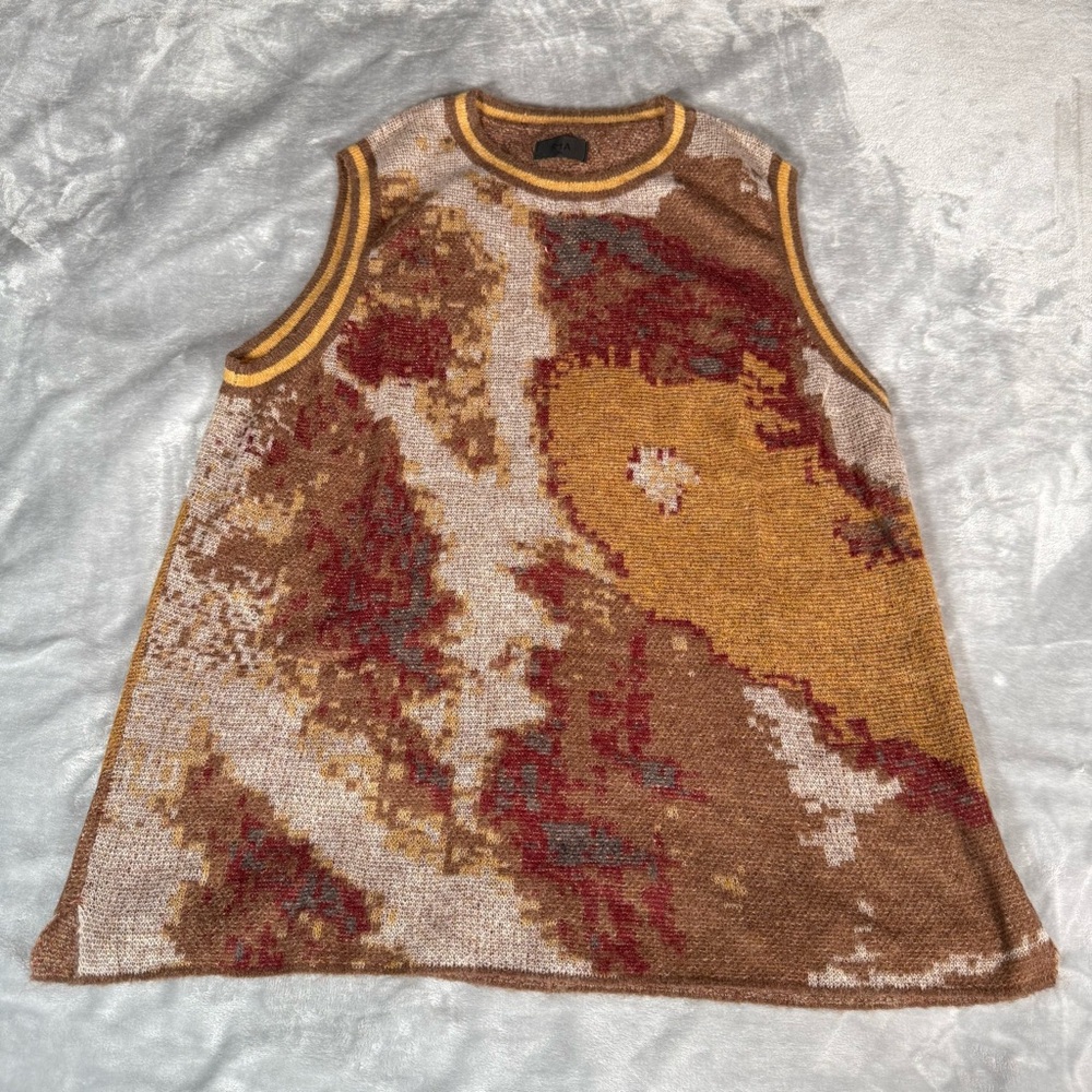 RTA Tank Top Sweater Vest Mens XL Oversized Tall Fit Mohair Acrylic Blend